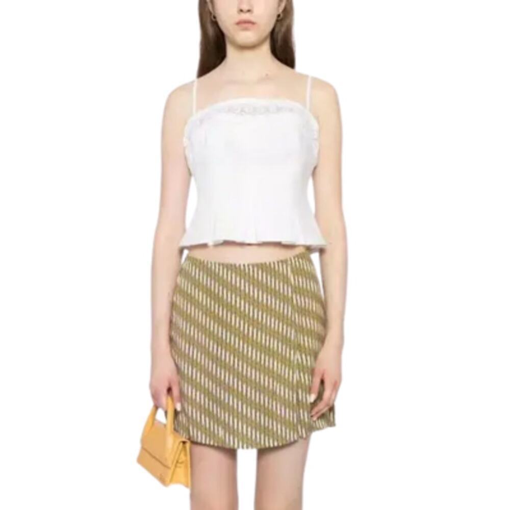 Reformation Meryl Linen Top Spaghetti Strap Tank White Size 12